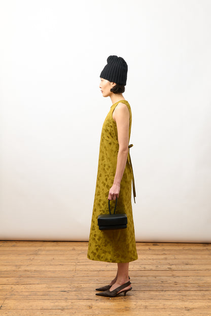 CAWLEY FLORAL JACQUARD ERIKA DRESS - GOLDEN OCHRE