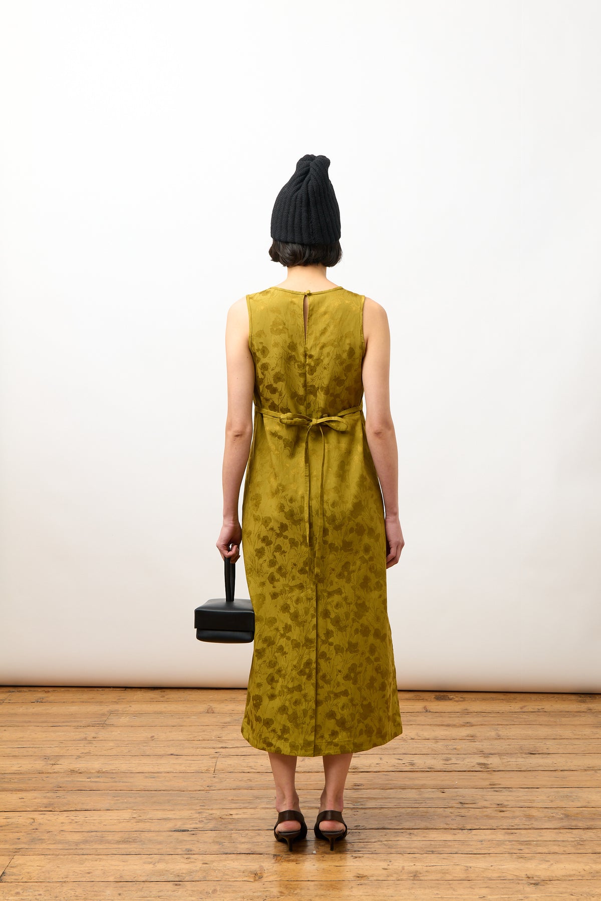 CAWLEY FLORAL JACQUARD ERIKA DRESS - GOLDEN OCHRE