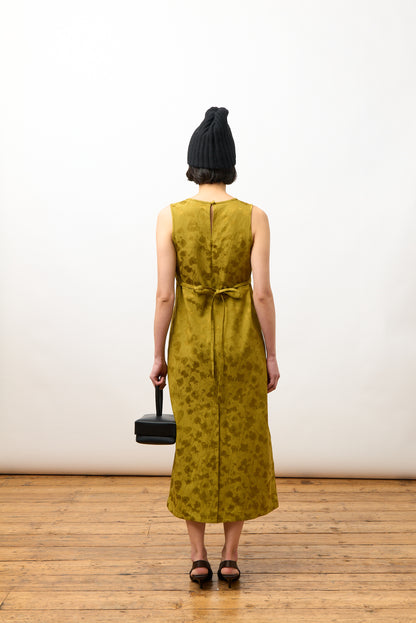 CAWLEY FLORAL JACQUARD ERIKA DRESS - GOLDEN OCHRE