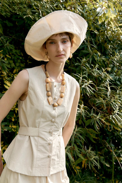 CAWLEY BRITISH DRY OILSKIN SUN HAT - NATURAL