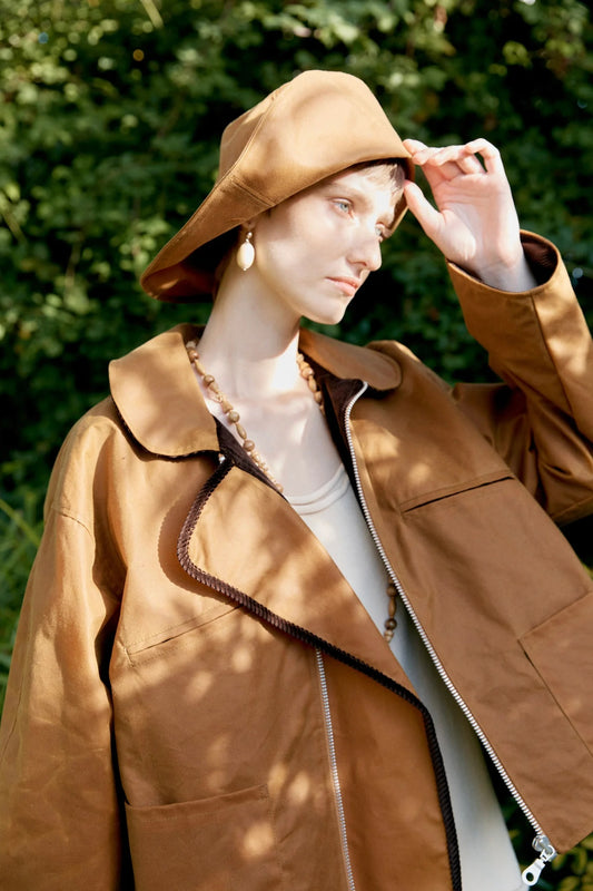 CAWLEY BRITISH OILSKIN FLYING JACKET - GOLD