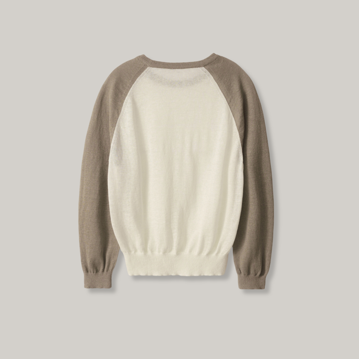 NOTHING WRITTEN GRIN LINEN KNIT TOP - KHAKI/ IVORY