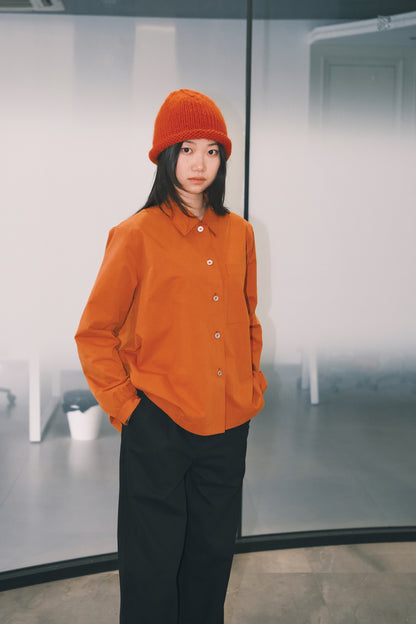 WORK WORKS WOMEN'S SQUARE COLLAR PATCH POCKET SHIRT - TURMERIC