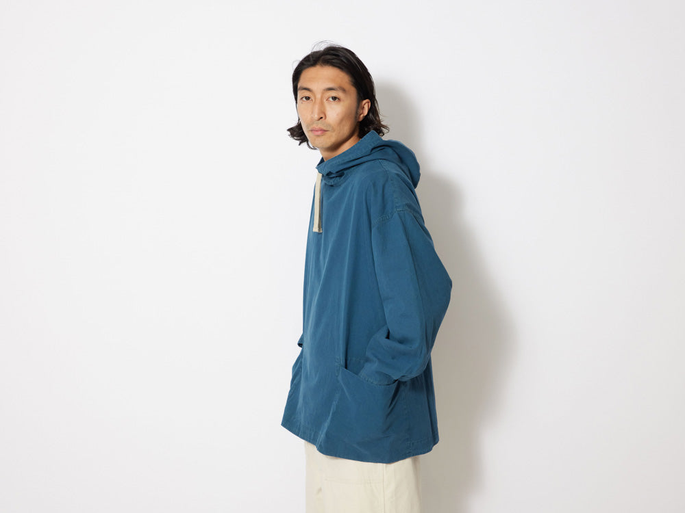 SNOW PEAK NATURAL DYED RECYCLED COTTON PARKA - BLUE