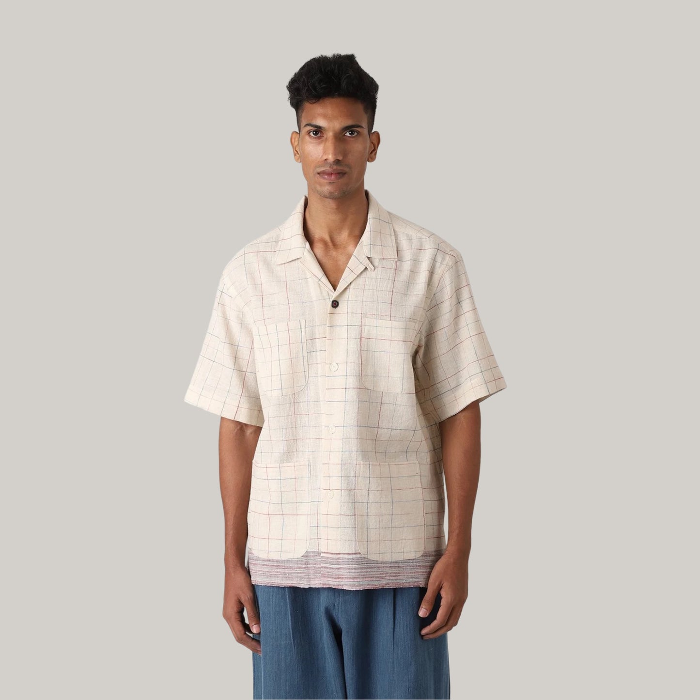 KARDO PEDRO SHIRT - NATURAL/MULTI CHECK