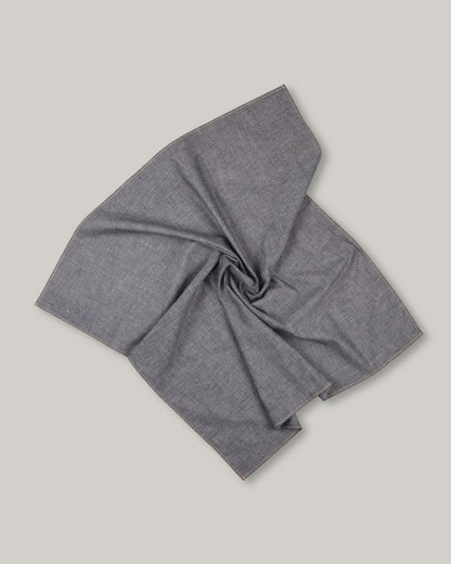 TS(S)  COTTON CHAMBRAY BANDANA SCARF - INDIGO