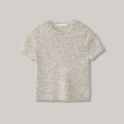 NOTHING WRITTEN KOTTE ALPACA SHORT SLEEVE KNIT - GREY