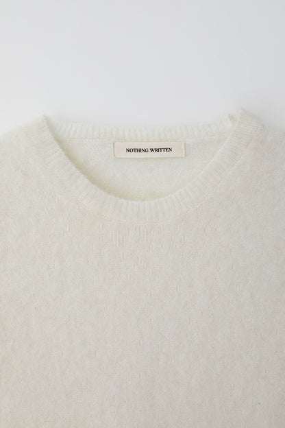 NOTHING WRITTEN KOTTE ALPACA SHORT SLEEVE KNIT - IVORY