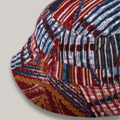 KARDO QUILTED BUCKET HAT - BP130 RED/ BLUE