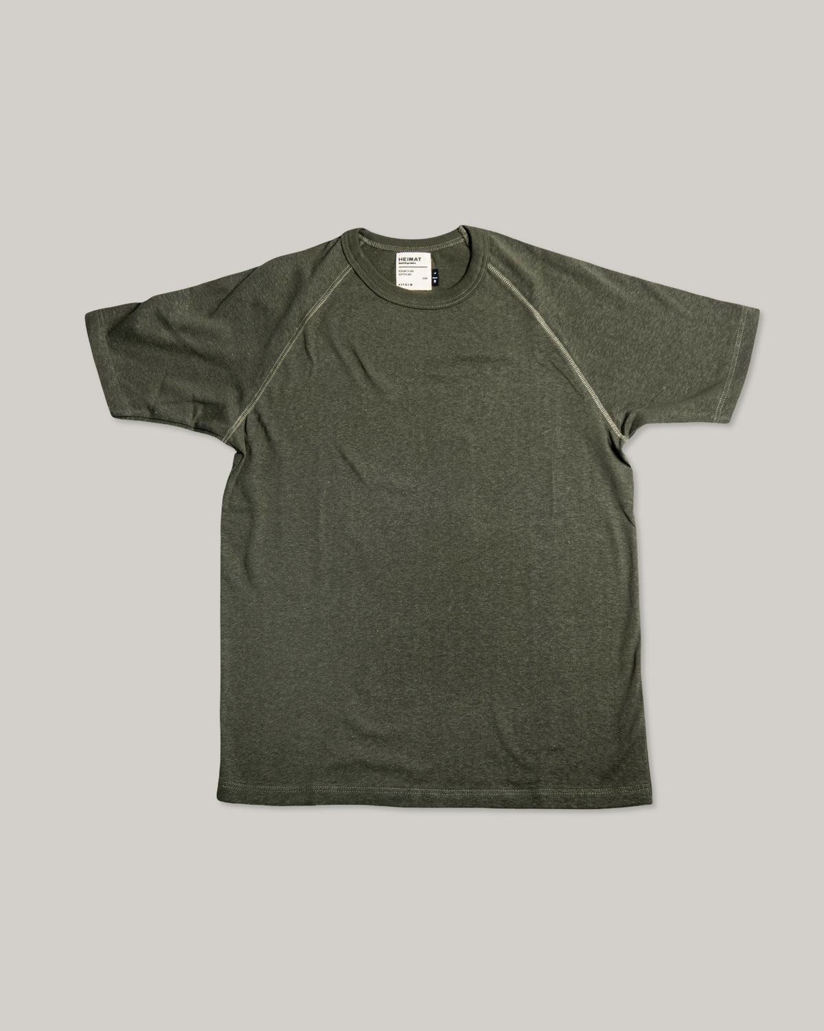 HEIMAT RAGLAN COTTON/HEMP T-SHIRT - MILITARY GREEN