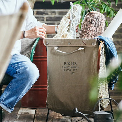 BASSHU LAUNDRY BAG WITH FRAME - BEIGE