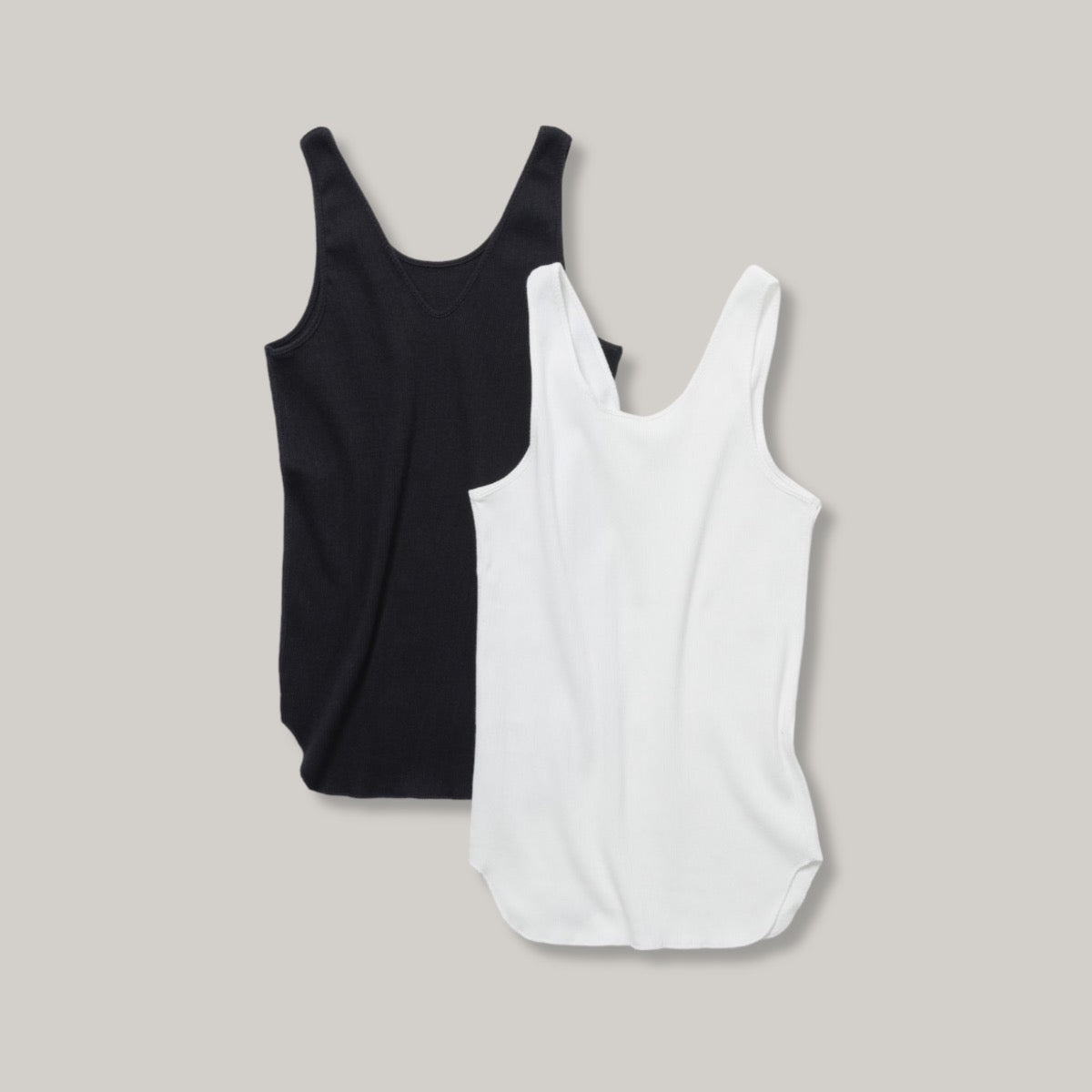 LENO BACK TO FRONT TANK TOP - BLACK