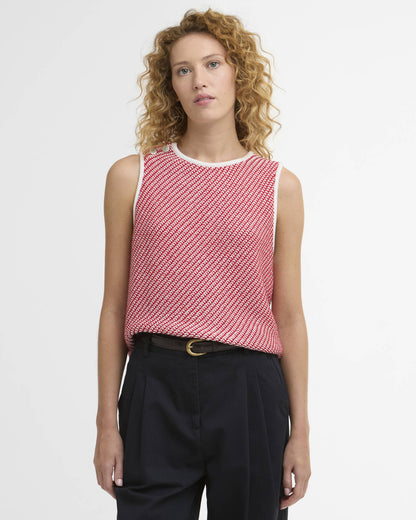 BARBOUR AMANDA KNITTED VEST - POPPY RED