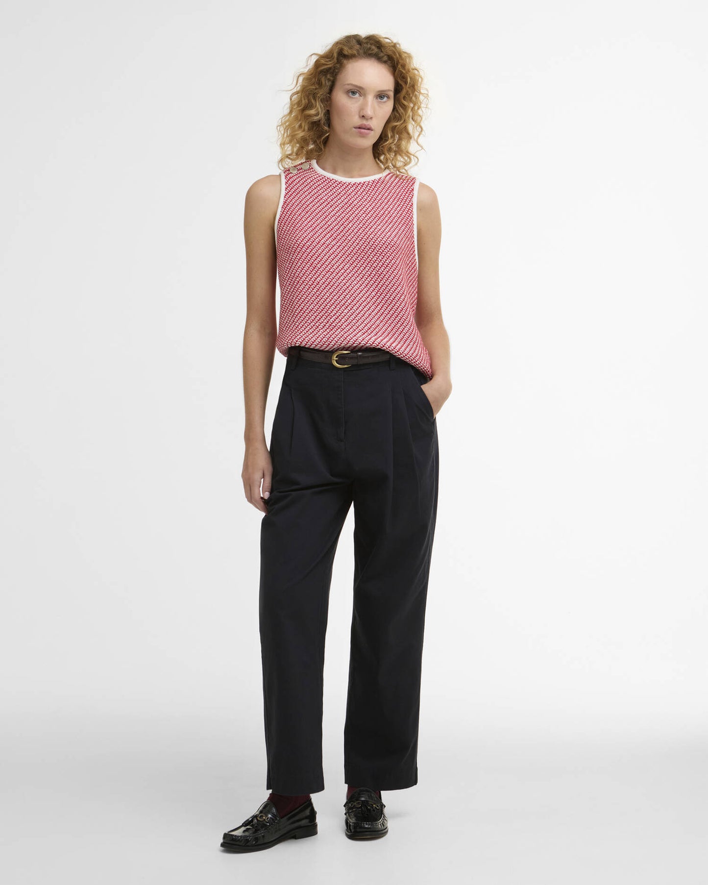 BARBOUR AMANDA KNITTED VEST - POPPY RED