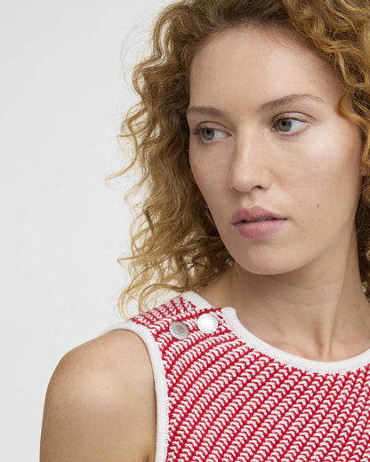 BARBOUR AMANDA KNITTED VEST - POPPY RED