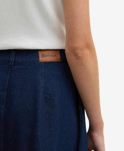 BARBOUR MAIA DENIM MIDI SKIRT - RINSE WASH