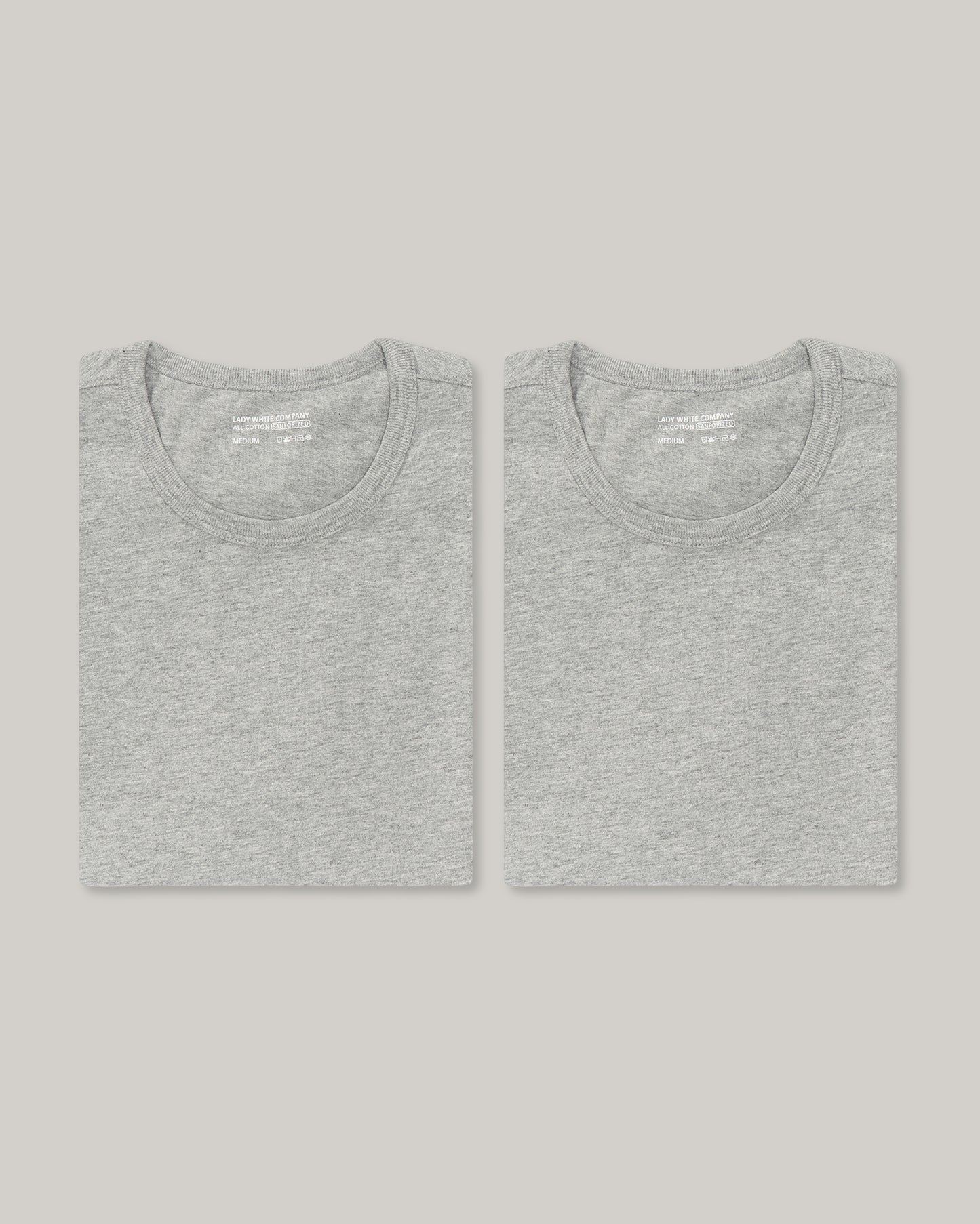 LADY WHITE CO. TEE 2 PACK - HEATHER GREY