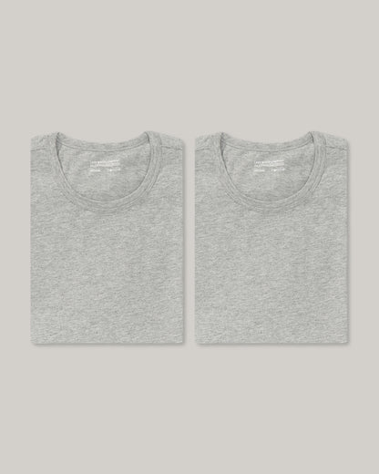 LADY WHITE CO. TEE 2 PACK - HEATHER GREY