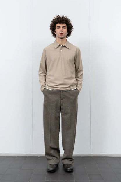 LADY WHITE CO. TWO BUTTON NEP POLO - SAND