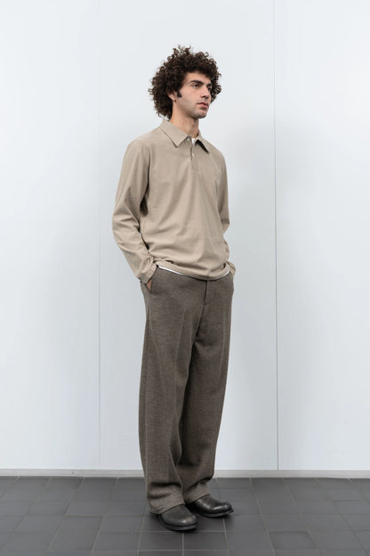 LADY WHITE CO. TWO BUTTON NEP POLO - SAND