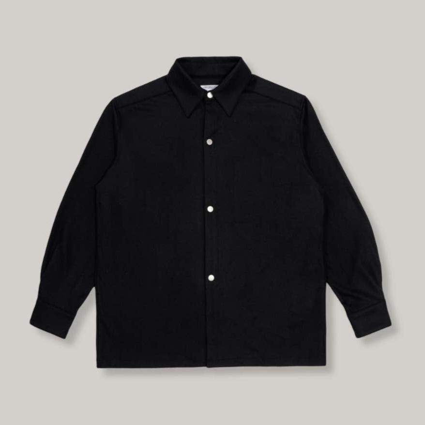 LADY WHITE CO. WOOL  SNAP SHIRT - BLACK