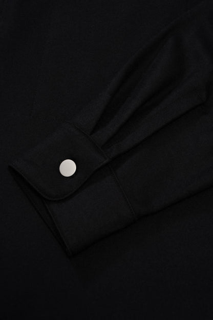 LADY WHITE CO. WOOL  SNAP SHIRT - BLACK