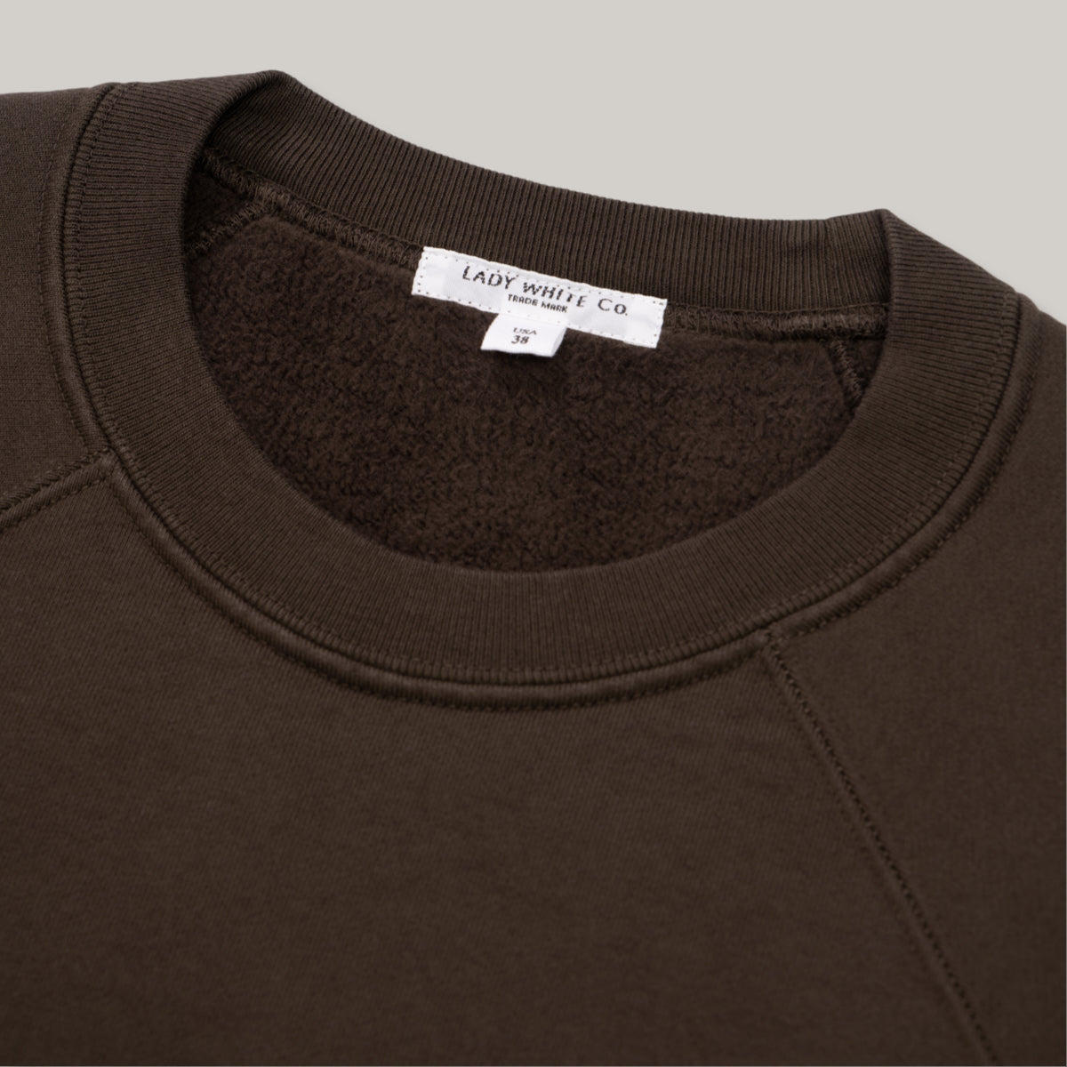 LADY WHITE CO. HEAVY GUSSET CREWNECK - BLACK OLIVE