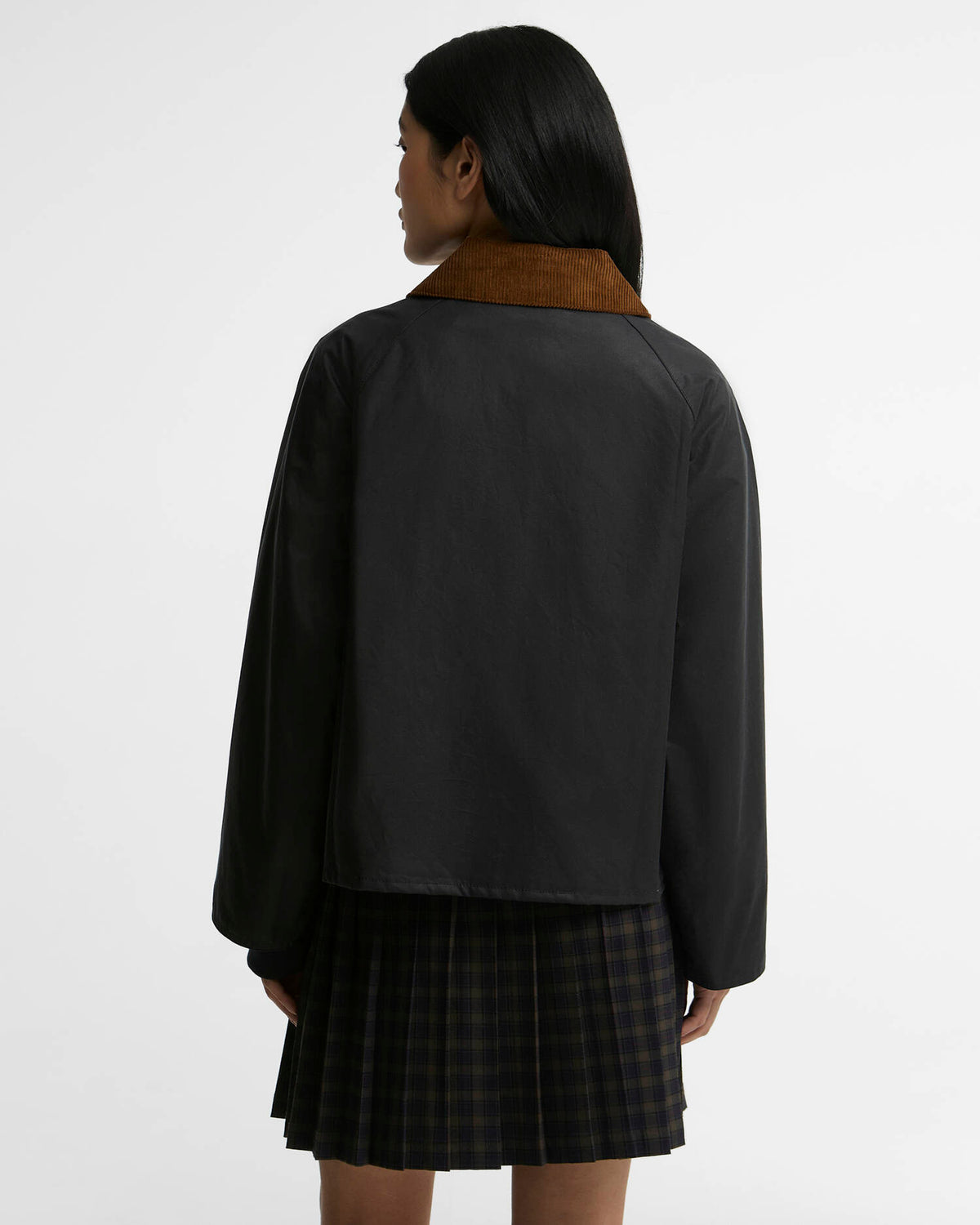 BARBOUR ARLENE WAX CHECK - NAVY/ ANCIENT