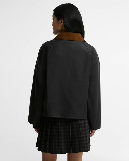 BARBOUR ARLENE WAX CHECK - NAVY/ ANCIENT