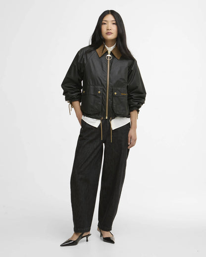 BARBOUR MARRON WAXED JACKET - FERN/ ANCIENT TARTAN