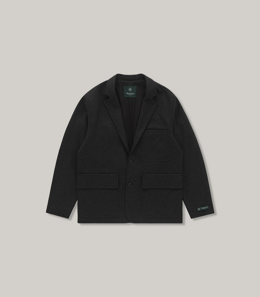 KNICKERBOCKER LANE VIRGIN WOOL SUIT JACKET - CHARCOAL