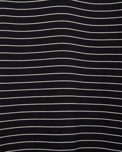 MARKA TWO BUTTON L/S POLO - BLACK x WHITE