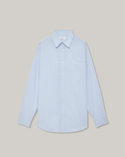 MARKA REGULAR COTTON SHIRT - SAXE STRIPE
