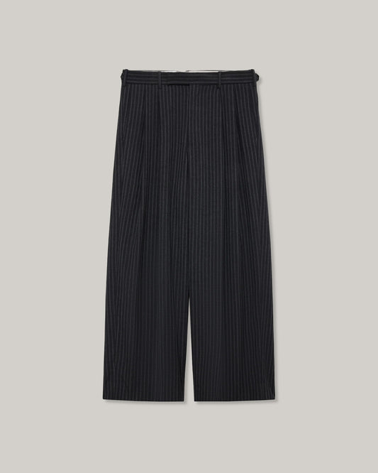 MARKA TWO TUCK BAGGY TROUSERS - GRAY STRIPE