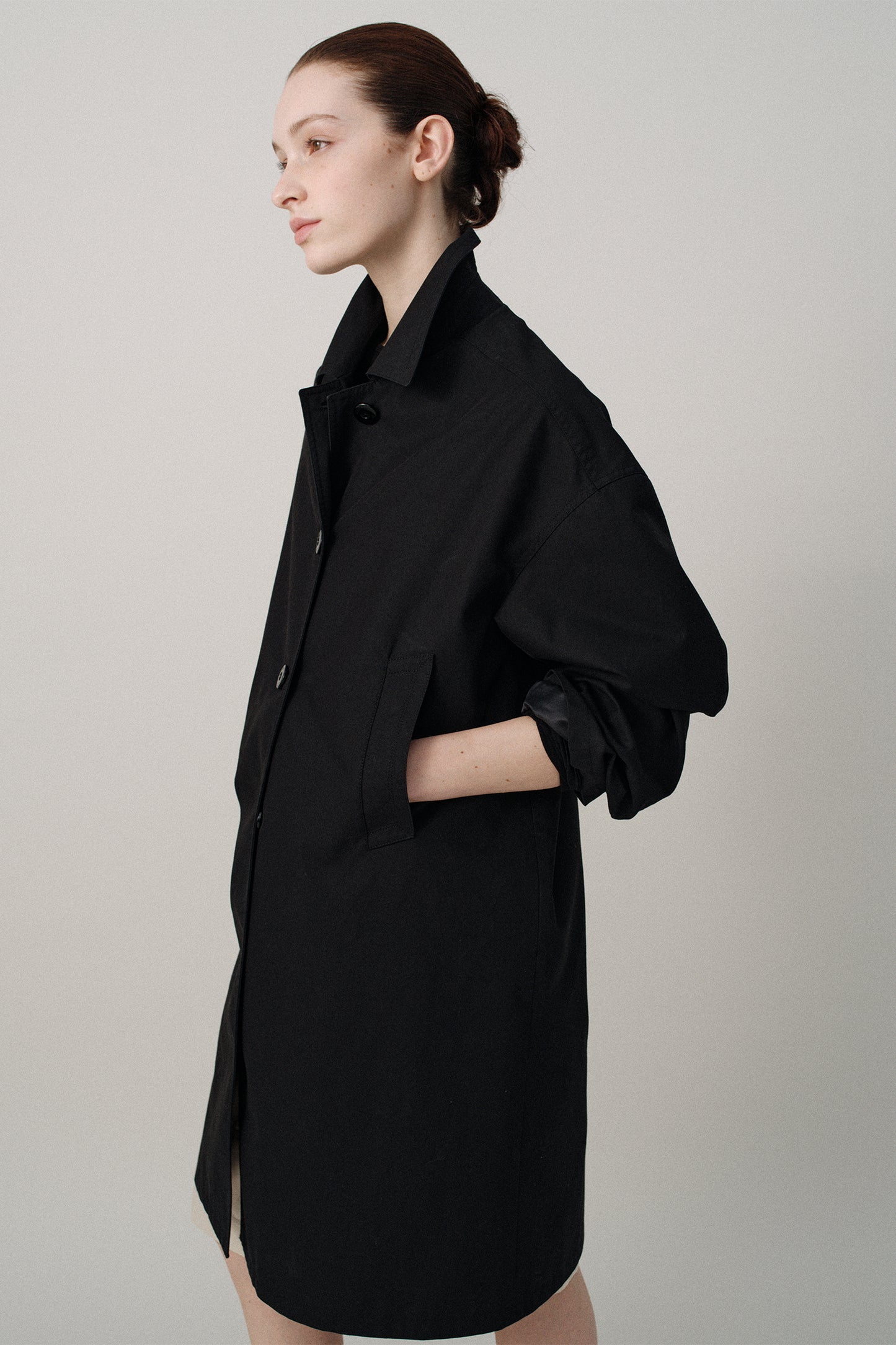 NOTHING WRITTEN HARRI MAC COAT - BLACK