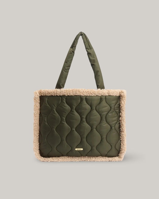 BARBOUR MARNIE QUILTED TOTE BAG - OLIVE