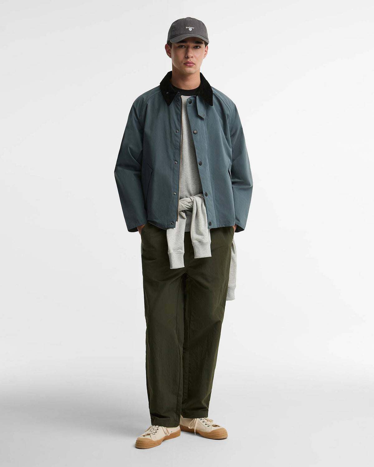 BARBOUR TRANSPORTER OVERSIZED CASUAL JACKET - DARK SLATE