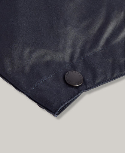 BARBOUR WAXED COTTON HOOD - NAVY WITH PLAIN LINING