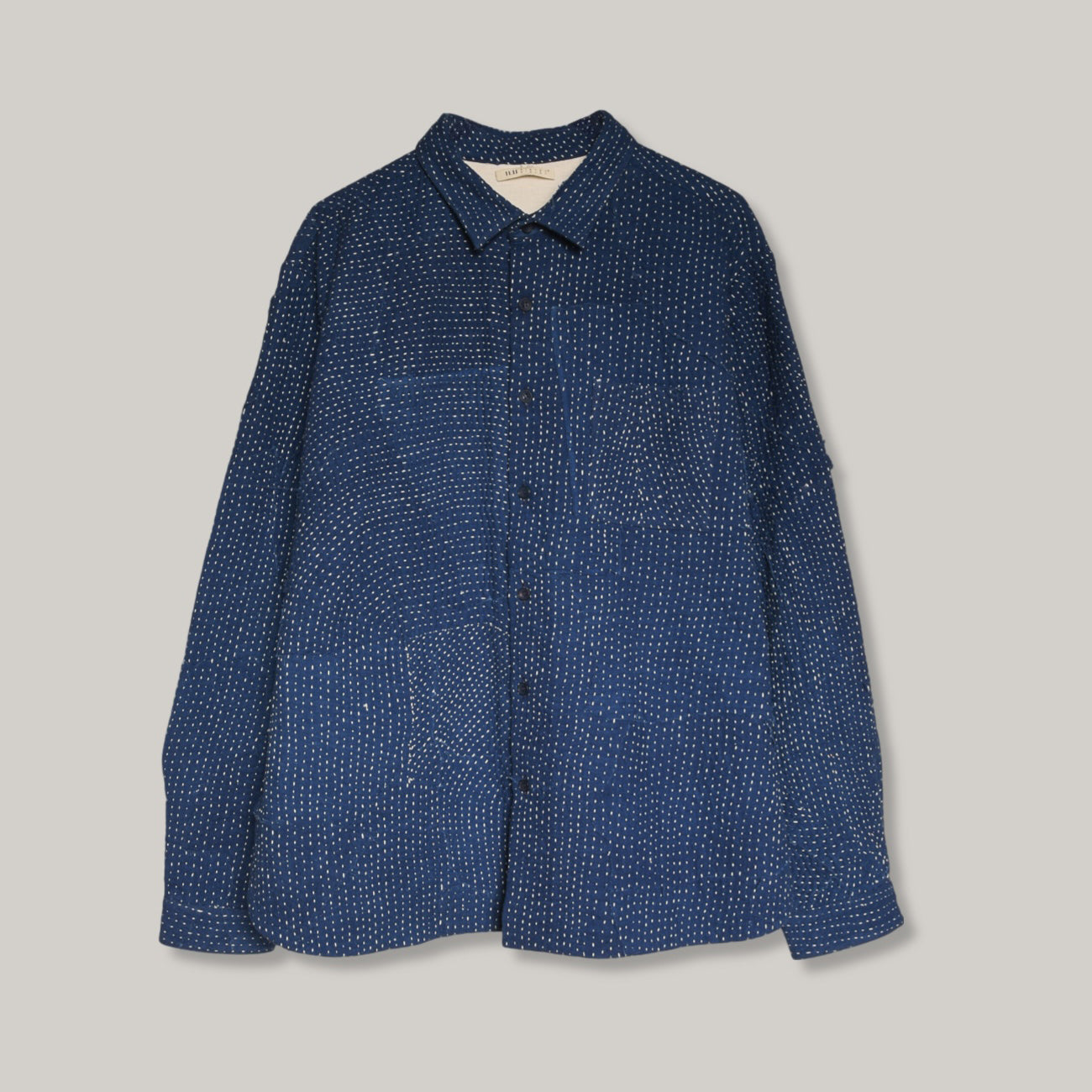 11.11 HAND STITCHED PATCHWORK LOVERS SHIRT - INDIGO