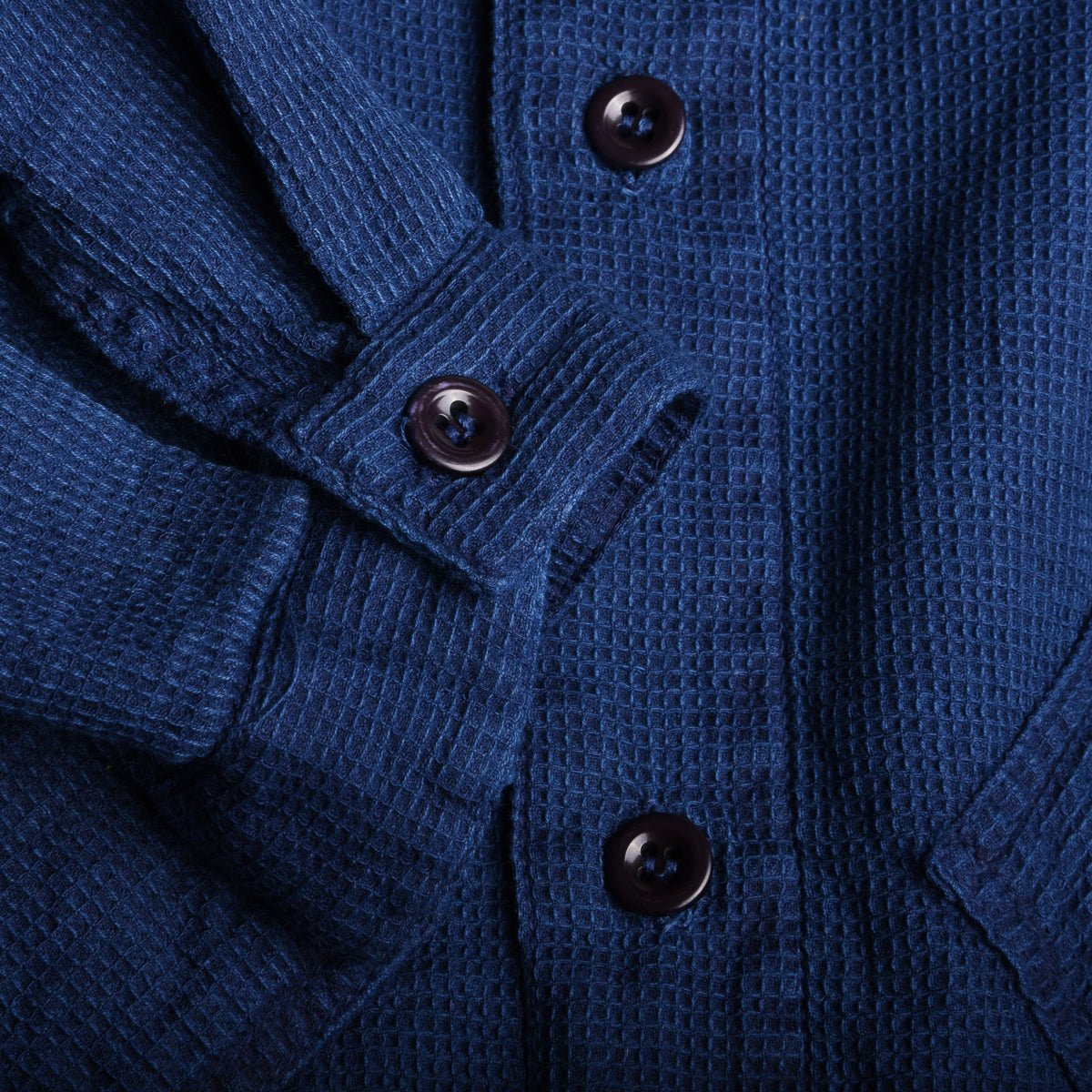 TENDER ARGYLE HAND POCKET SHIRT - BEEKEEPER'S CLOTH - ACHILLES' HEEL INDIGO DYED