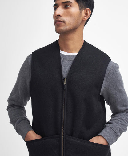 BARBOUR WARM PILE ZIP JACKET LINER - BLACK