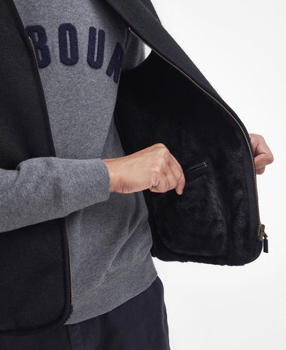 BARBOUR WARM PILE ZIP JACKET LINER - BLACK