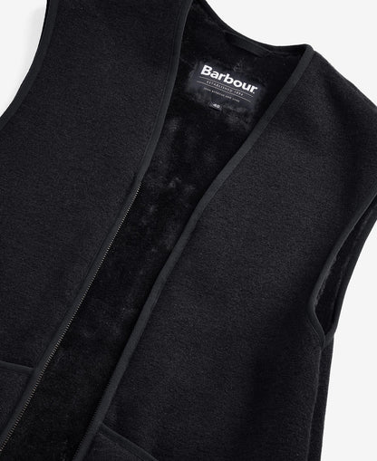 BARBOUR WARM PILE ZIP JACKET LINER - BLACK