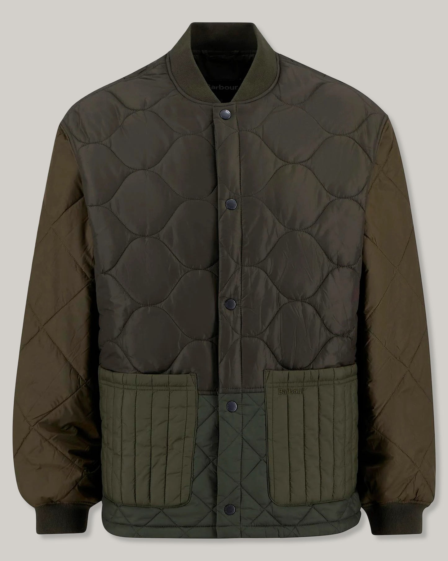 BARBOUR CORDING QUILTED JACKET - ARMY GREEN