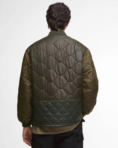 BARBOUR CORDING QUILTED JACKET - ARMY GREEN