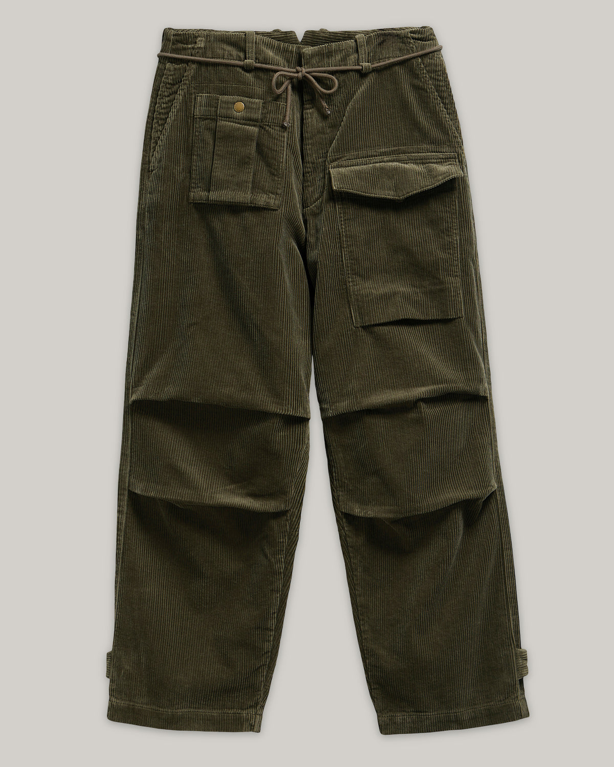BARBOUR x NORBIT OVERSIZED CORD TROUSERS - OLIVE