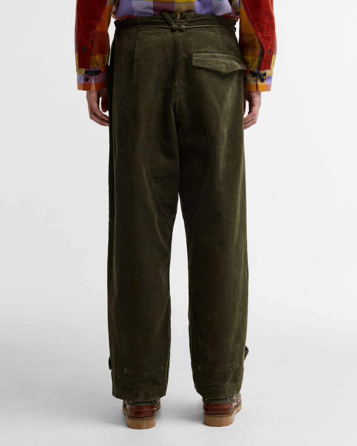 BARBOUR x NORBIT OVERSIZED CORD TROUSERS - OLIVE