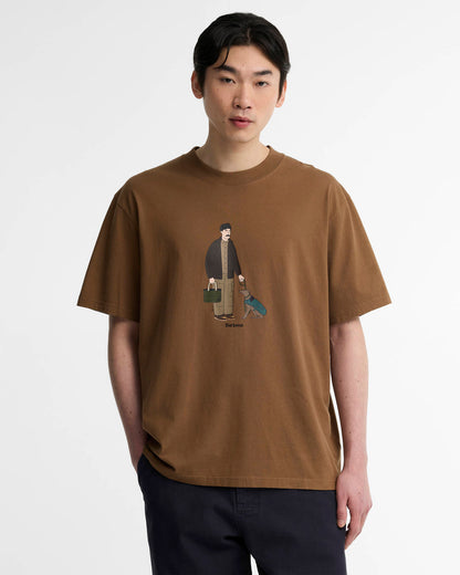 BARBOUR FORDYCE RELAXED GRAPHIC T-SHIRT - SEPIA