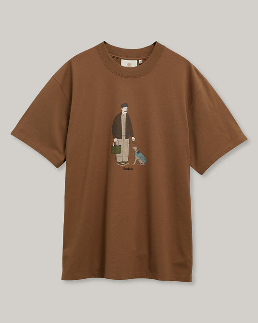 BARBOUR FORDYCE RELAXED GRAPHIC T-SHIRT - SEPIA