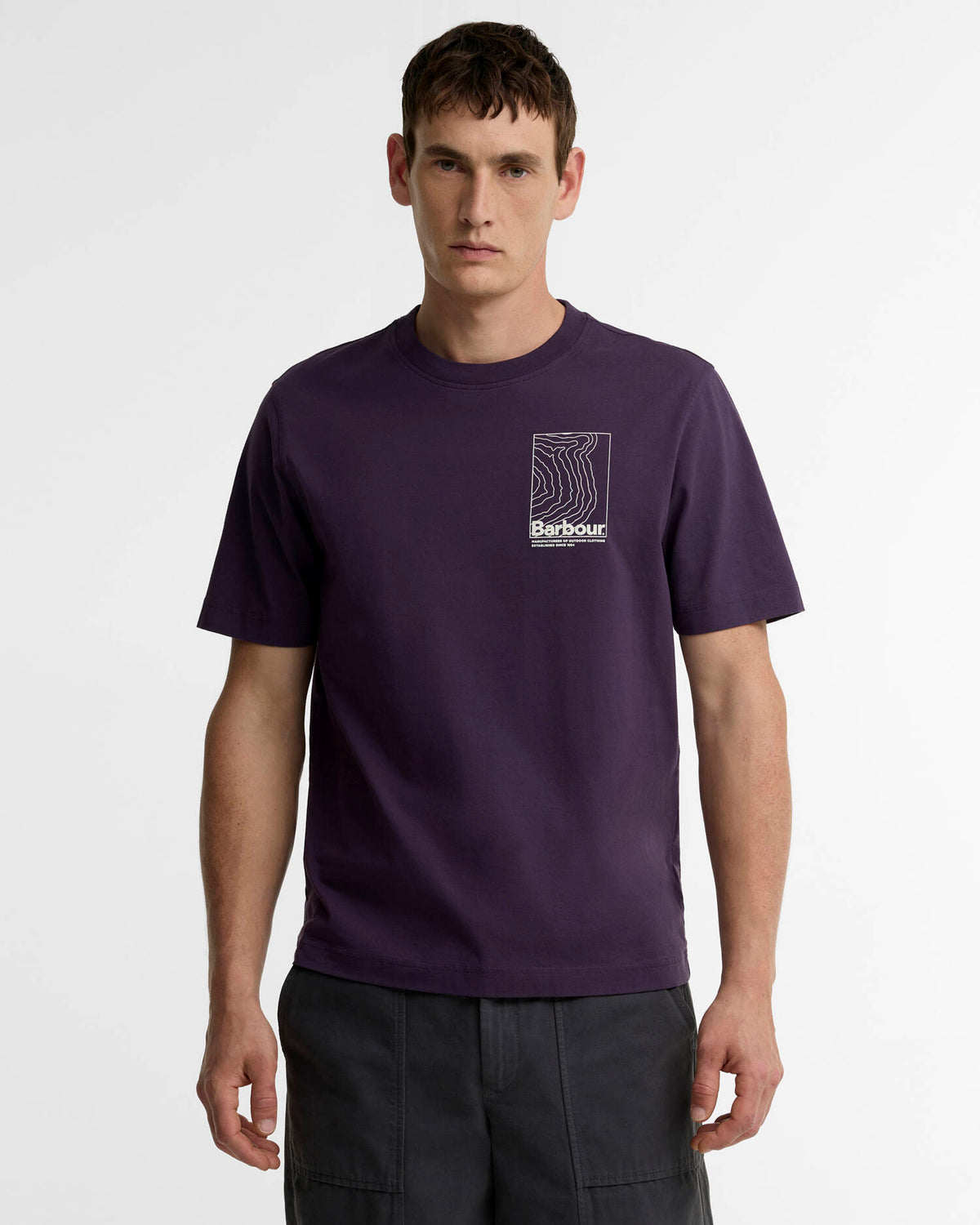 BARBOUR WOODBINE RELAXED GRAPHIC T-SHIRT - GRAPE